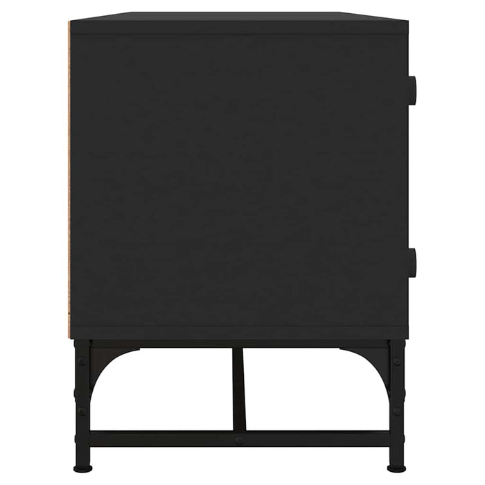 Comodă TV cu uși din sticlă, negru, 102x37x50 cm WALTI