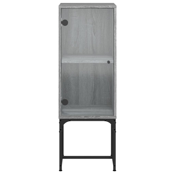 Dulap lateral cu uşă din sticlă, gri sonoma, 35x37x100 cm WALTI