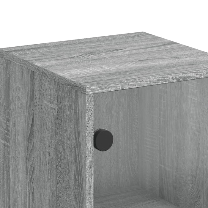 Dulap lateral cu uşă din sticlă, gri sonoma, 35x37x100 cm WALTI