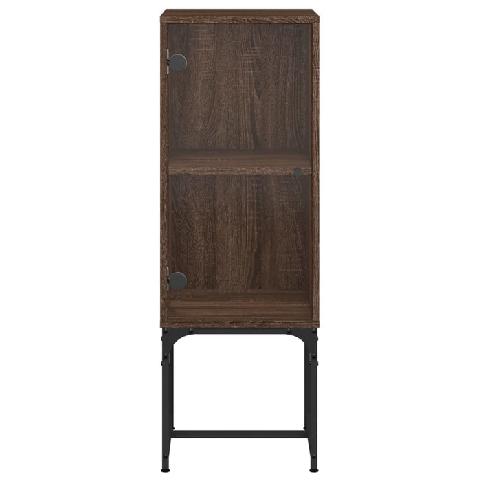 Dulap lateral cu uşă din sticlă, stejar maro, 35x37x100 cm WALTI