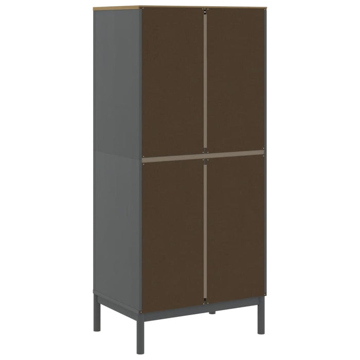 Șifonier "FLORO", gri, 77x53x171 cm, lemn masiv pin - WALTI WALTI