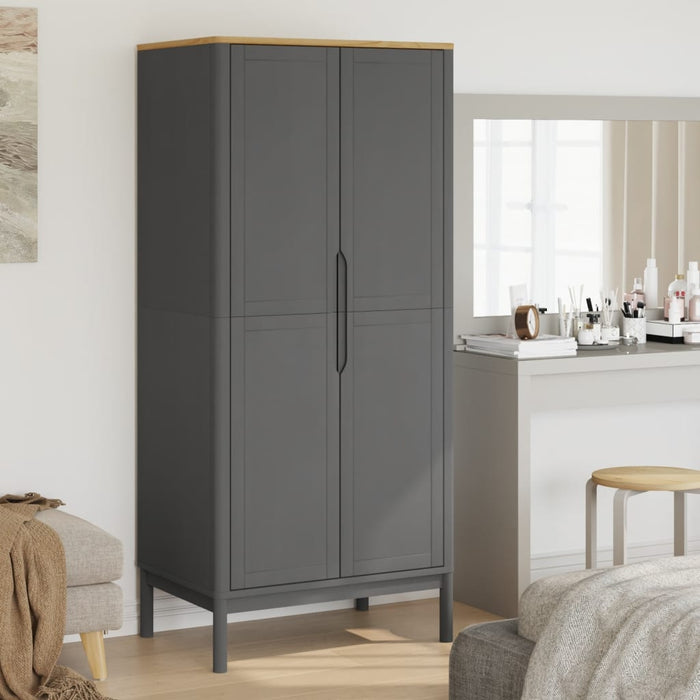 Șifonier "FLORO", gri, 77x53x171 cm, lemn masiv pin - WALTI WALTI
