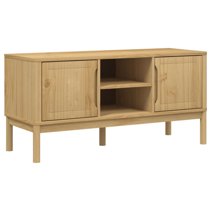 Dulap TV "FLORO", maro ceruit, 114x43x55 cm, lemn masiv de pin - WALTI WALTI
