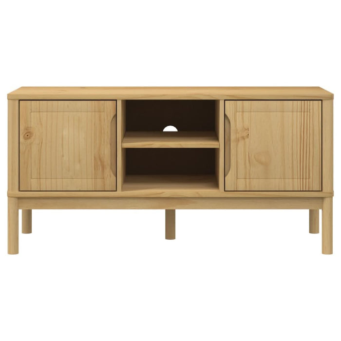 Dulap TV "FLORO", maro ceruit, 114x43x55 cm, lemn masiv de pin - WALTI WALTI
