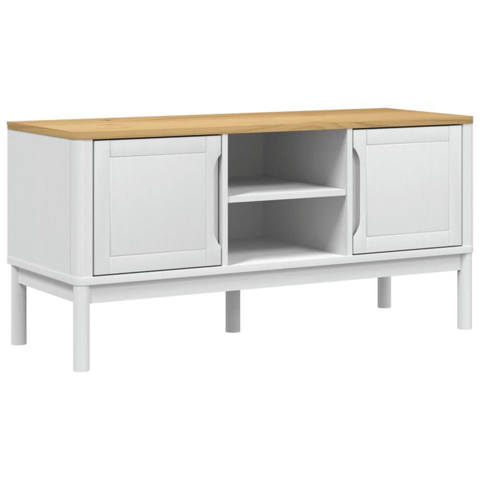 Dulap TV "FLORO", alb, 114x43x55 cm, lemn masiv de pin - WALTI WALTI