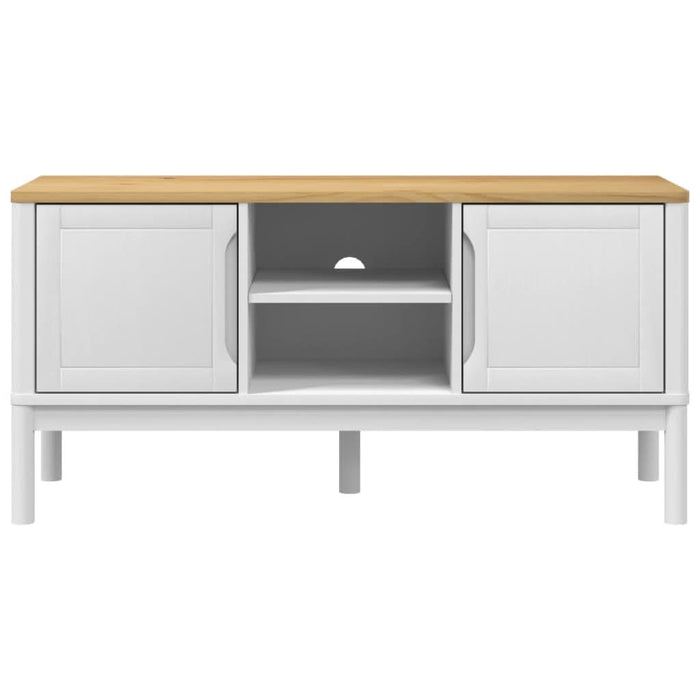 Dulap TV "FLORO", alb, 114x43x55 cm, lemn masiv de pin - WALTI WALTI