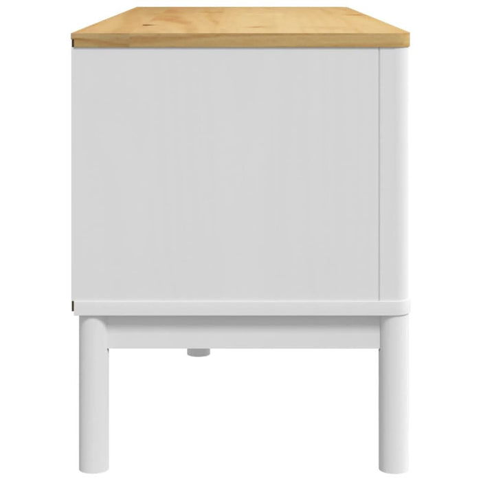 Dulap TV "FLORO", alb, 114x43x55 cm, lemn masiv de pin - WALTI WALTI