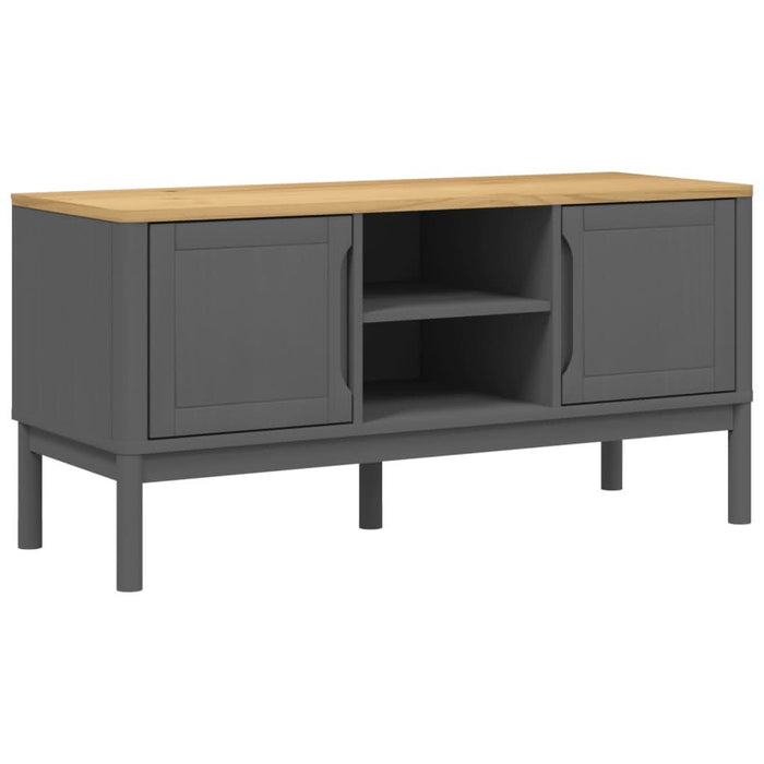 Dulap TV "FLORO", gri, 114x43x55 cm, lemn masiv de pin - WALTI WALTI