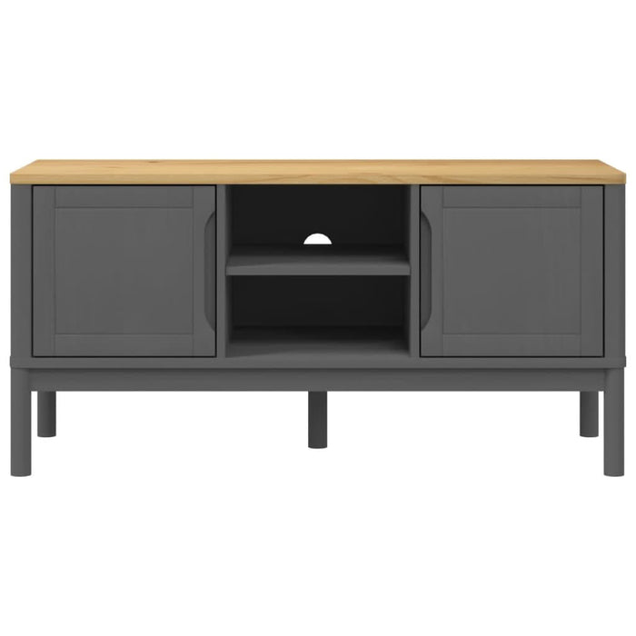 Dulap TV "FLORO", gri, 114x43x55 cm, lemn masiv de pin - WALTI WALTI