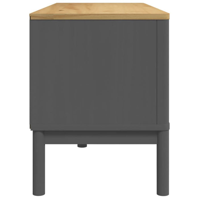Dulap TV "FLORO", gri, 114x43x55 cm, lemn masiv de pin - WALTI WALTI