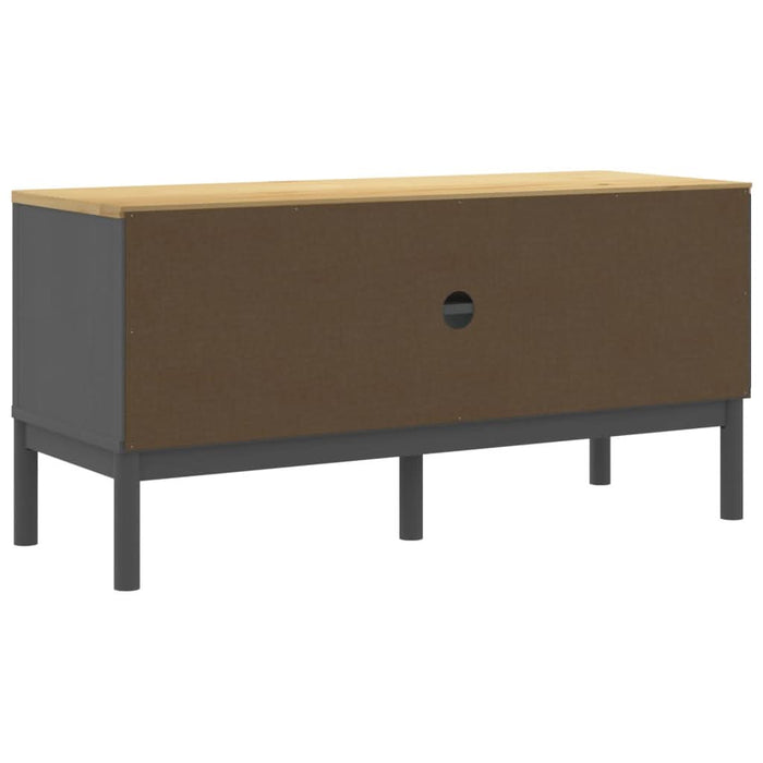 Dulap TV "FLORO", gri, 114x43x55 cm, lemn masiv de pin - WALTI WALTI
