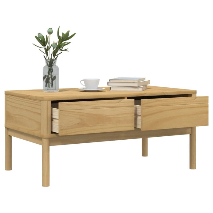 Măsuță cafea "FLORO", maro ceruit 99x55,5x45 cm lemn masiv pin - WALTI WALTI