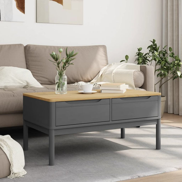 Măsuță cafea "FLORO", gri, 99x55,5x45 cm lemn masiv pin - WALTI WALTI