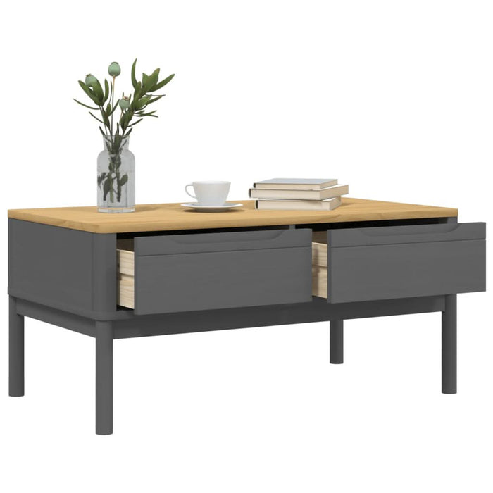 Măsuță cafea "FLORO", gri, 99x55,5x45 cm lemn masiv pin - WALTI WALTI