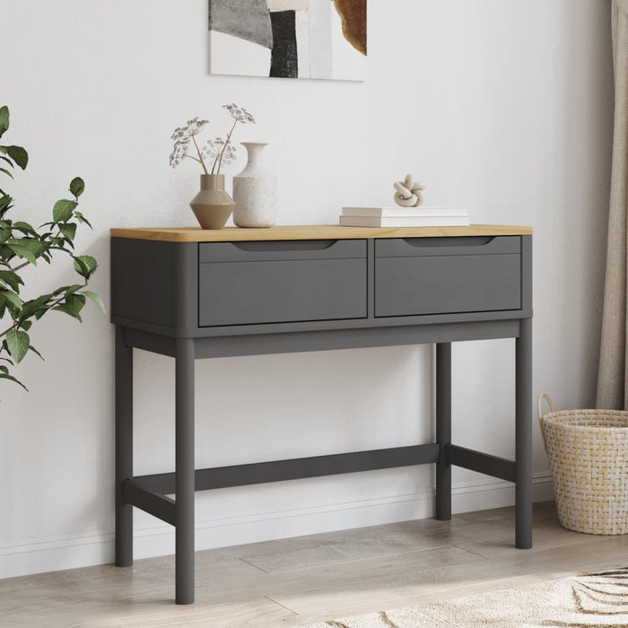 Măsuță consolă FLORO, gri, 89,5x36,5x73 cm, lemn masiv de pin WALTI