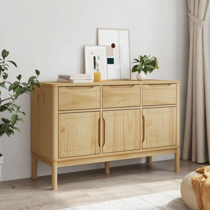Dulap FLORO, maro ceară, 114x43x74 cm, lemn masiv pin - WALTI WALTI