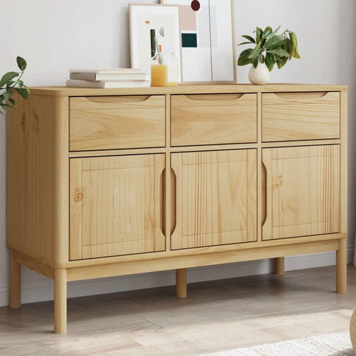 Dulap FLORO, maro ceară, 114x43x74 cm, lemn masiv pin - WALTI WALTI