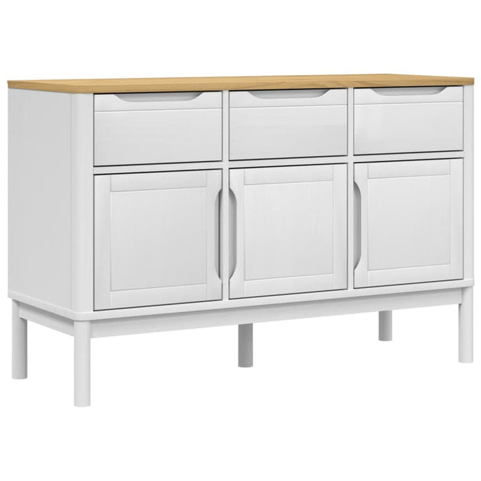 Dulap FLORO, alb, 114x43x74 cm, lemn masiv de pin - WALTI WALTI