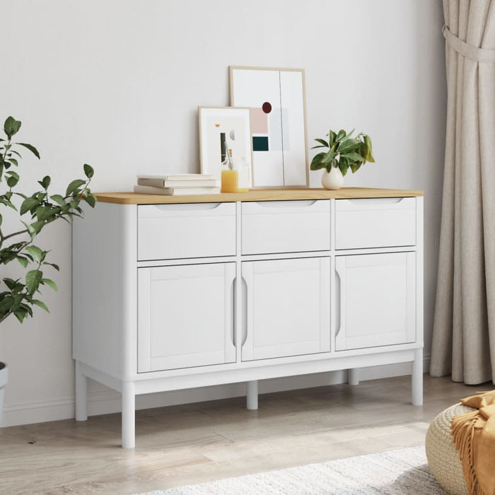 Dulap FLORO, alb, 114x43x74 cm, lemn masiv de pin - WALTI WALTI