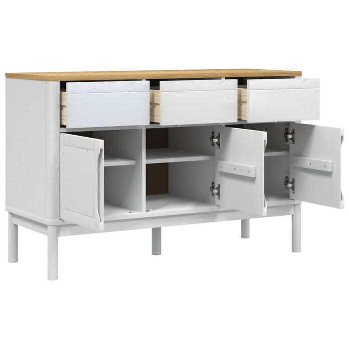 Dulap FLORO, alb, 114x43x74 cm, lemn masiv de pin - WALTI WALTI