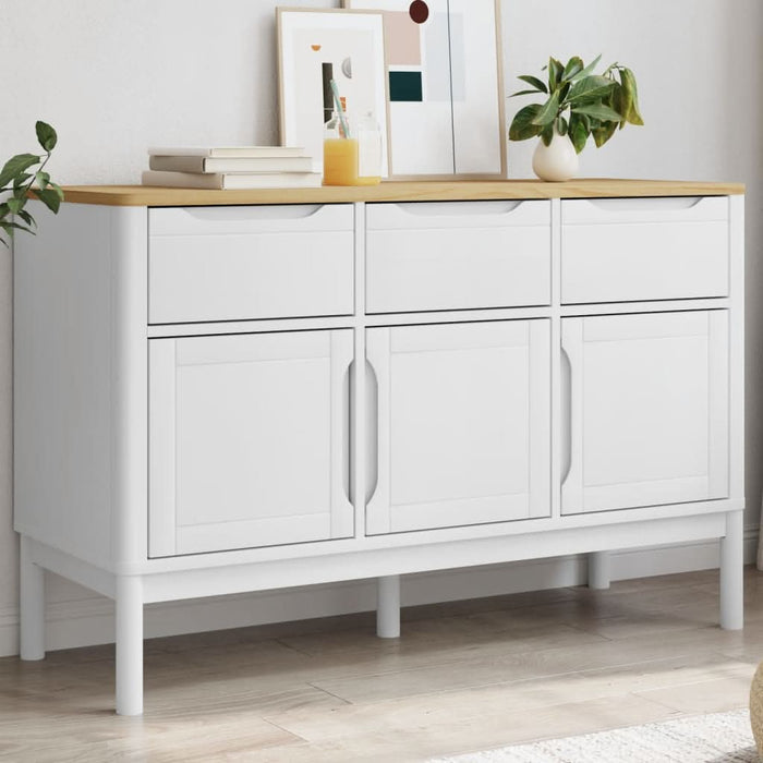 Dulap FLORO, alb, 114x43x74 cm, lemn masiv de pin - WALTI WALTI
