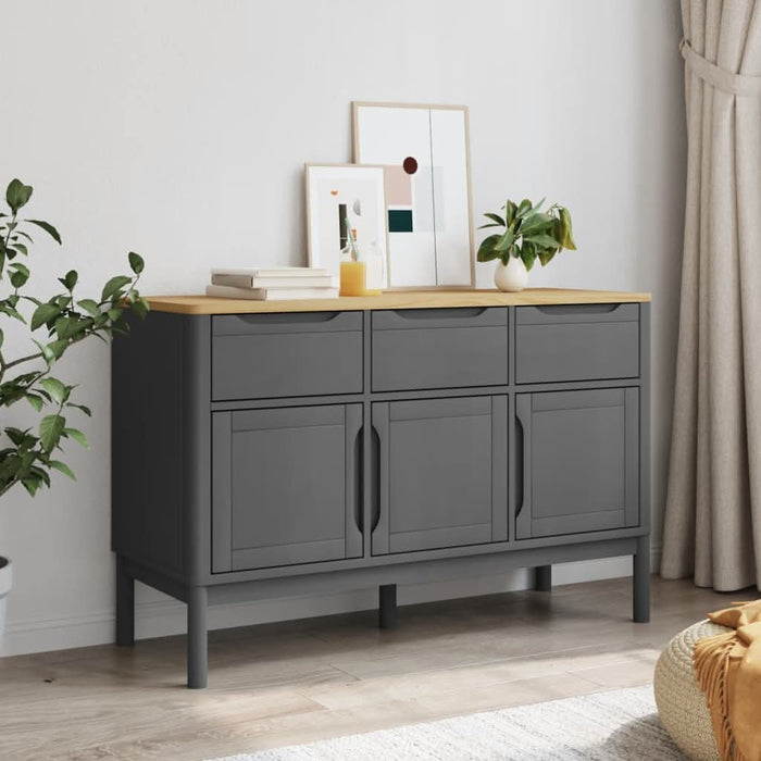 Dulap FLORO, gri, 114x43x74 cm, lemn masiv de pin - WALTI WALTI