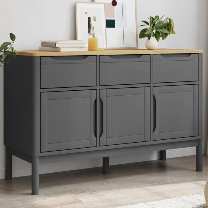 Dulap FLORO, gri, 114x43x74 cm, lemn masiv de pin - WALTI WALTI