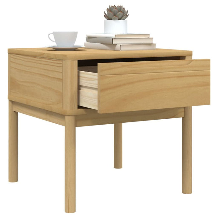 Măsuță de veioză FLORO maro ceară 55x55x54 cm lemn masiv pin - WALTI WALTI