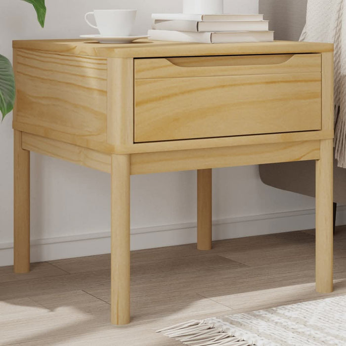 Măsuță de veioză FLORO maro ceară 55x55x54 cm lemn masiv pin - WALTI WALTI