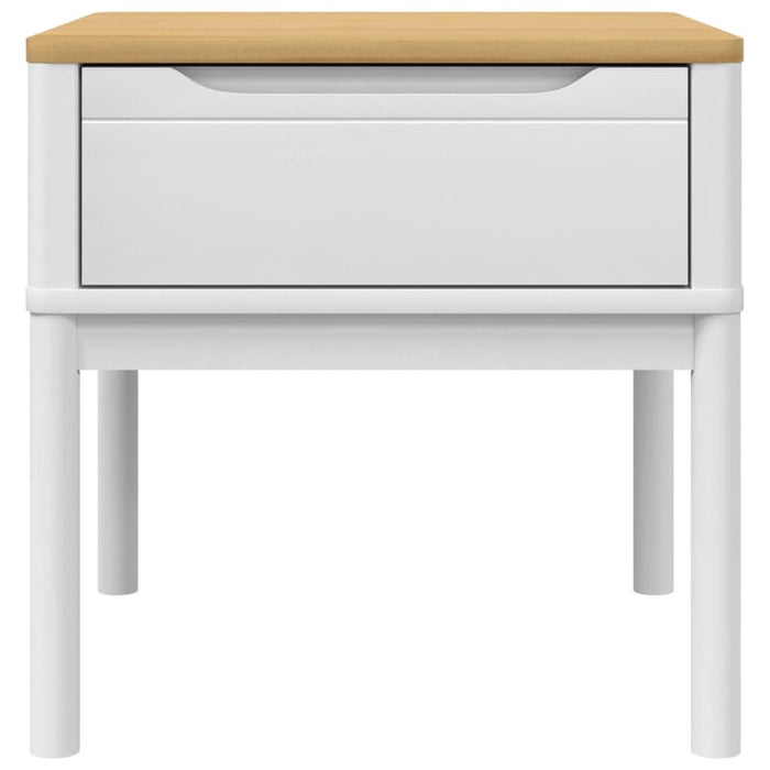 Măsuță de veioză FLORO alb 55x55x54 cm lemn masiv pin - WALTI WALTI
