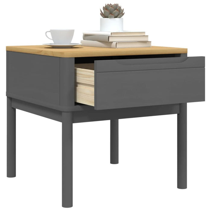 Măsuță de veioză FLORO gri 55x55x54 cm lemn masiv pin - WALTI WALTI