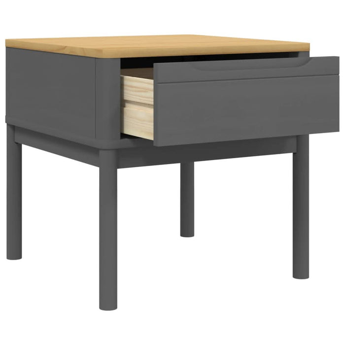Măsuță de veioză FLORO gri 55x55x54 cm lemn masiv pin - WALTI WALTI