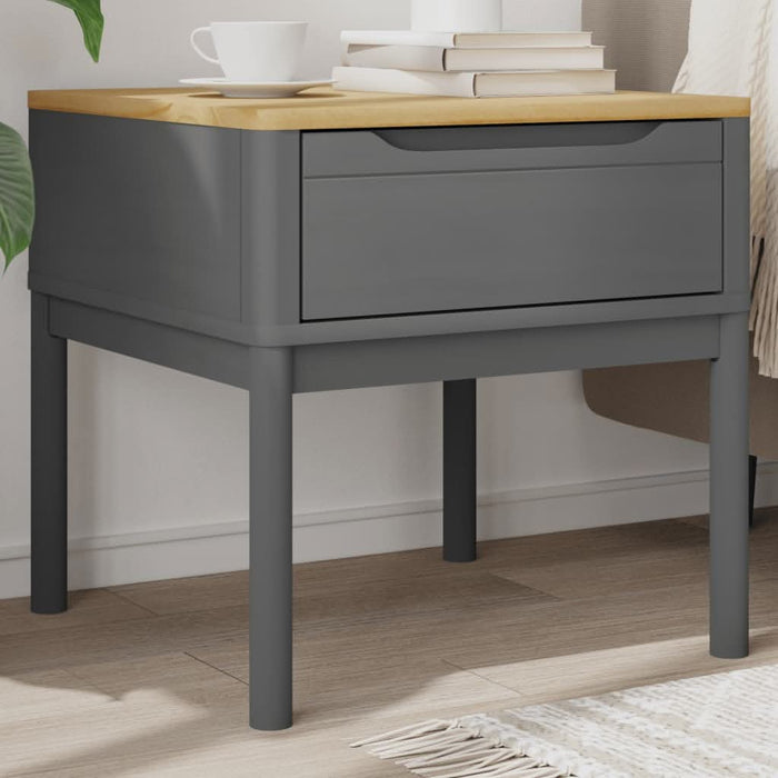 Măsuță de veioză FLORO gri 55x55x54 cm lemn masiv pin - WALTI WALTI