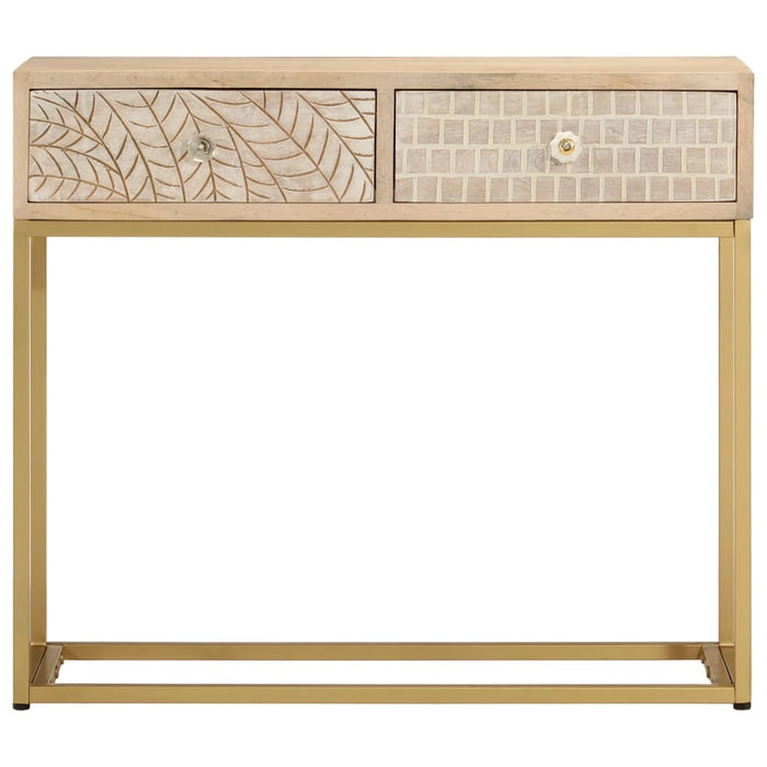 Masă consolă, 90x30x76 cm, lemn masiv de mango și fier WALTI