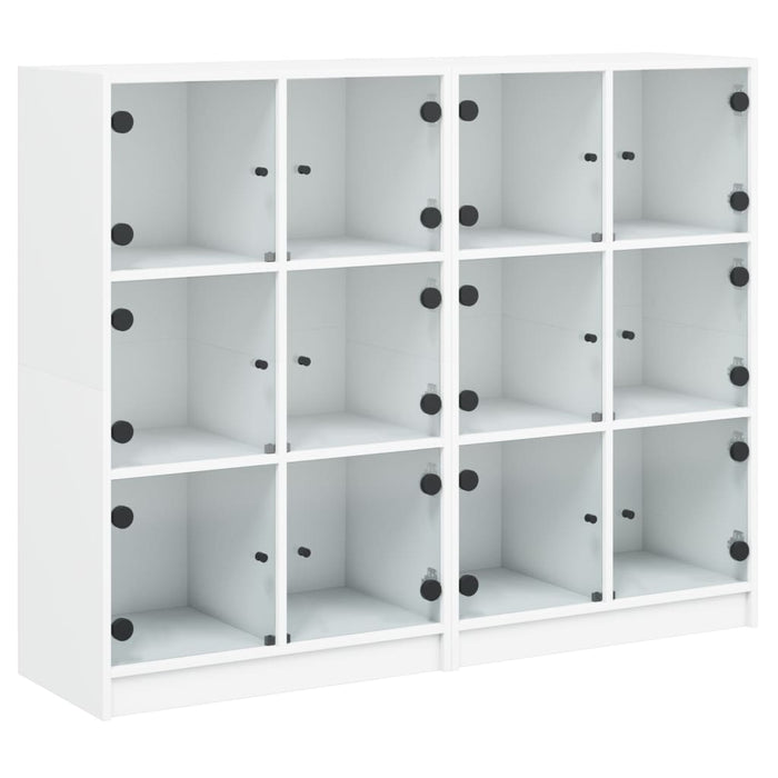 Bibliotecă cu uși, alb, 136x37x109 cm, lemn prelucrat - WALTI WALTI