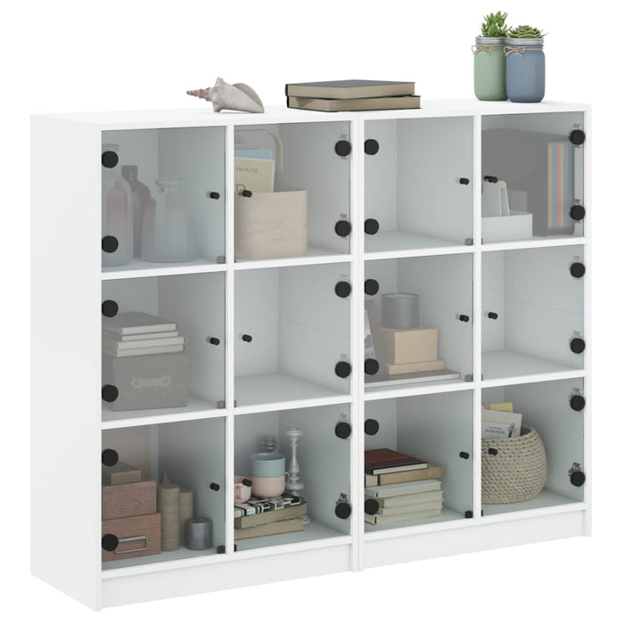 Bibliotecă cu uși, alb, 136x37x109 cm, lemn prelucrat - WALTI WALTI