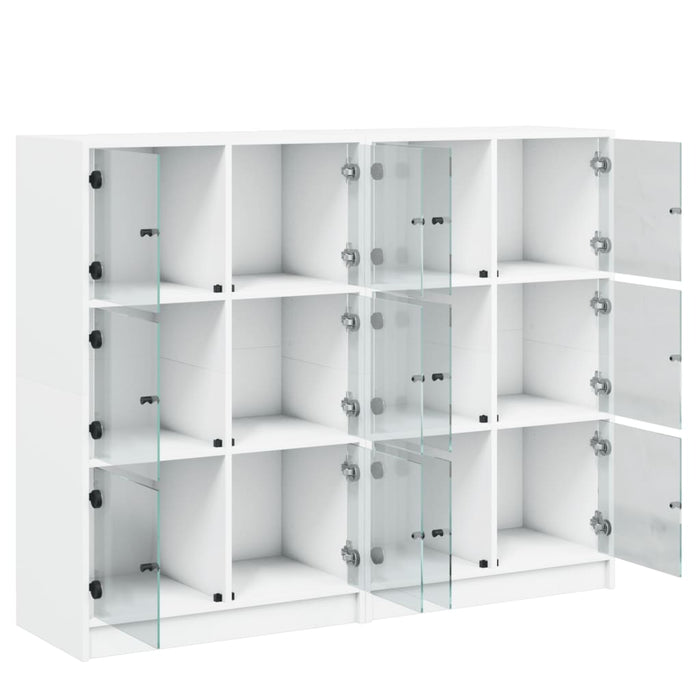 Bibliotecă cu uși, alb, 136x37x109 cm, lemn prelucrat - WALTI WALTI