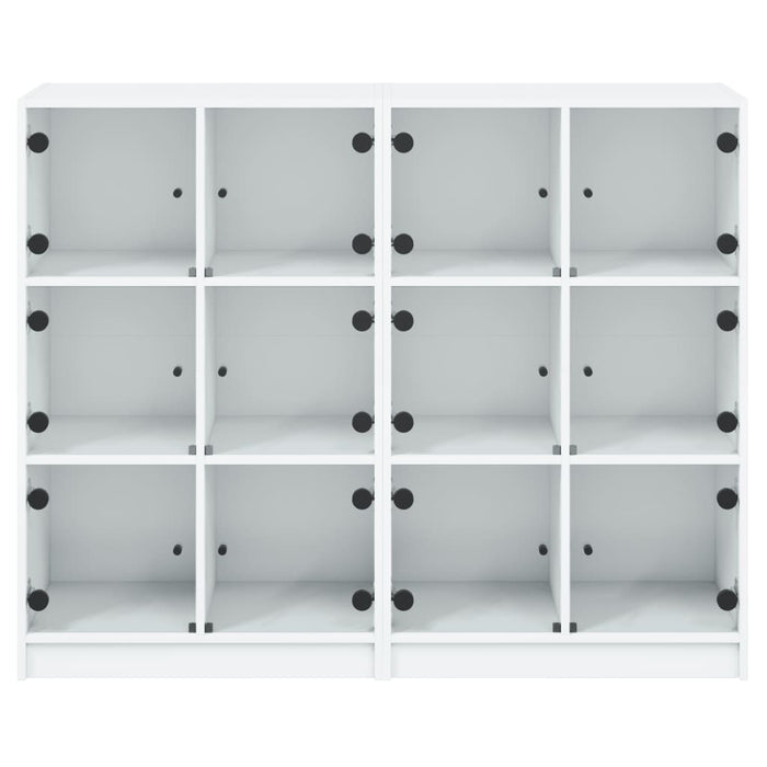 Bibliotecă cu uși, alb, 136x37x109 cm, lemn prelucrat - WALTI WALTI