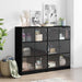 Bibliotecă cu uși, negru, 136x37x109 cm, lemn compozit - WALTI WALTI