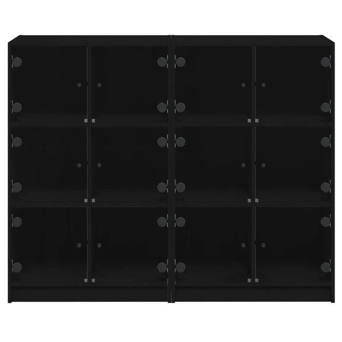 Bibliotecă cu uși, negru, 136x37x109 cm, lemn compozit - WALTI WALTI