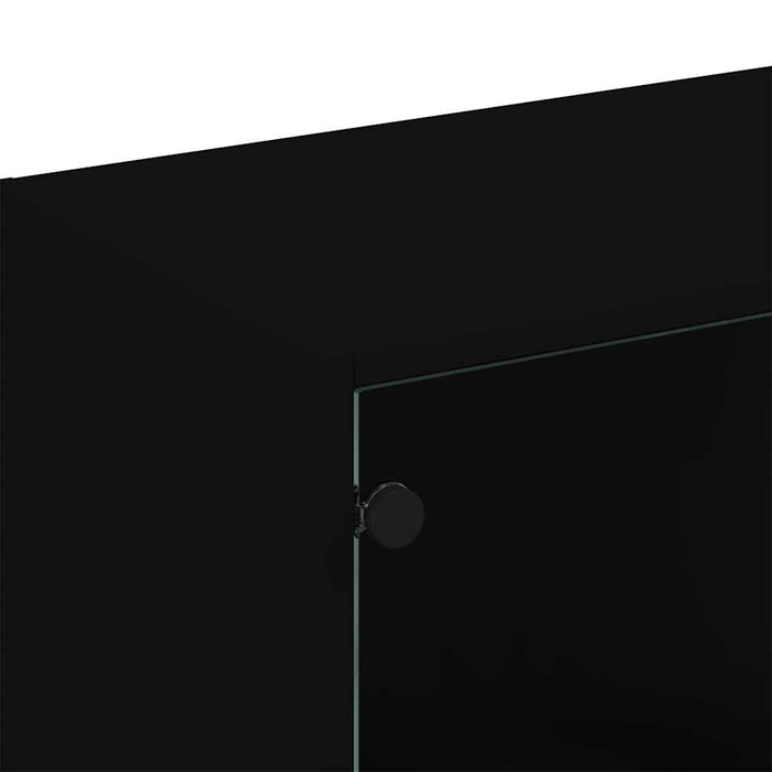 Bibliotecă cu uși, negru, 136x37x109 cm, lemn compozit - WALTI WALTI