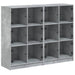 Bibliotecă cu uși, gri beton, 136x37x109 cm, lemn compozit - WALTI WALTI