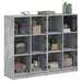 Bibliotecă cu uși, gri beton, 136x37x109 cm, lemn compozit - WALTI WALTI