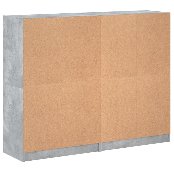 Bibliotecă cu uși, gri beton, 136x37x109 cm, lemn compozit - WALTI WALTI