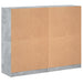 Bibliotecă cu uși, gri beton, 136x37x109 cm, lemn compozit - WALTI WALTI