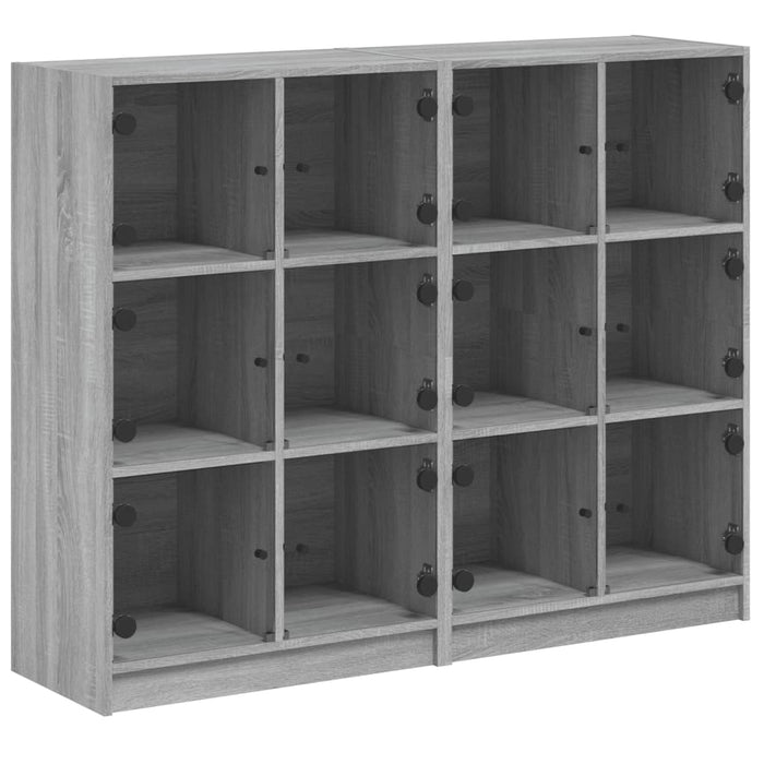 Bibliotecă cu uși gri sonoma 136x37x109 cm lemn compozit - WALTI WALTI