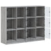 Bibliotecă cu uși gri sonoma 136x37x109 cm lemn compozit - WALTI WALTI