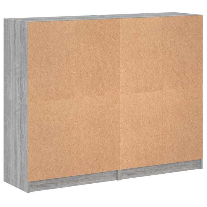 Bibliotecă cu uși gri sonoma 136x37x109 cm lemn compozit - WALTI WALTI