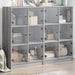 Bibliotecă cu uși gri sonoma 136x37x109 cm lemn compozit - WALTI WALTI