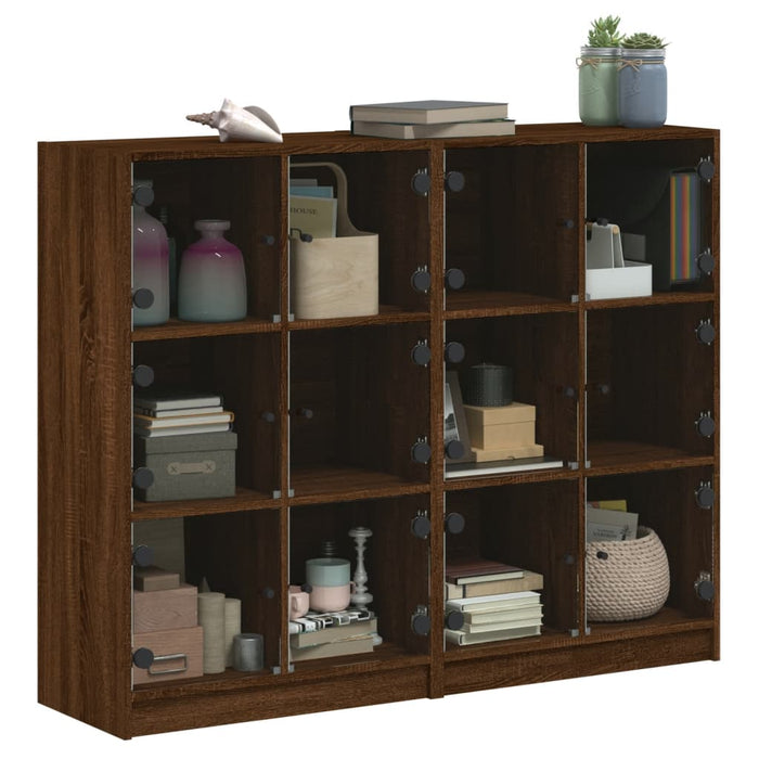Bibliotecă cu uși, stejar maro, 136x37x109 cm, lemn compozit WALTI